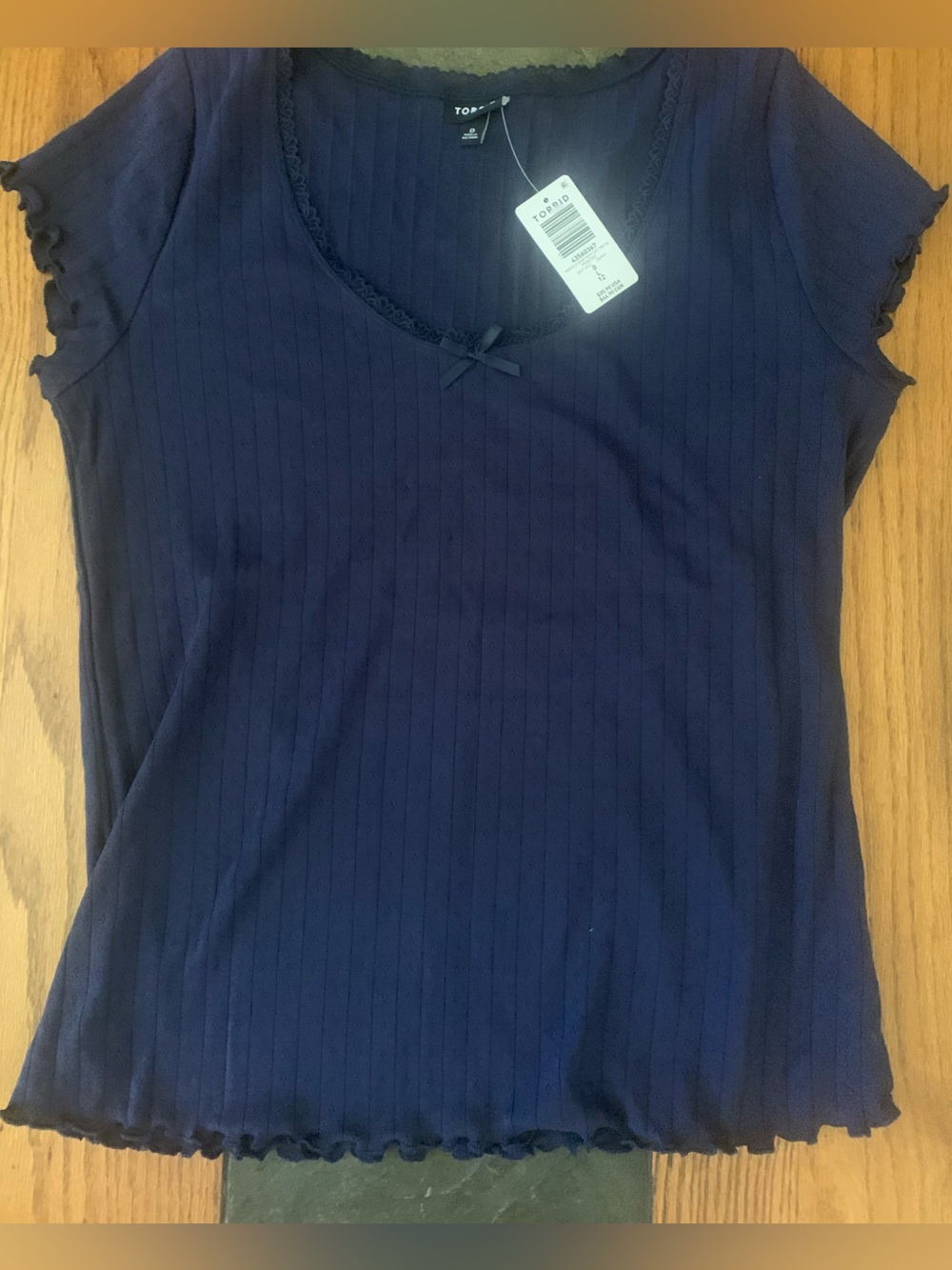 Torrid dark blue short sleeve top size Large